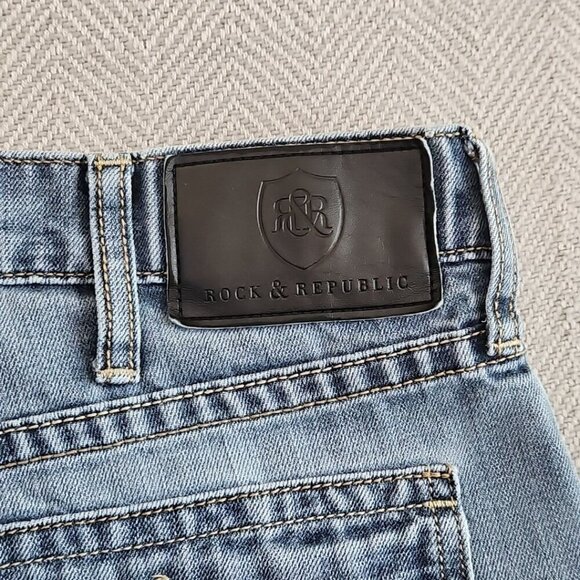 Rock & Republic Jeans Men's Size 36x30 Neil Cut Denim Blue Flap Pockets EUC - Picture 13 of 16